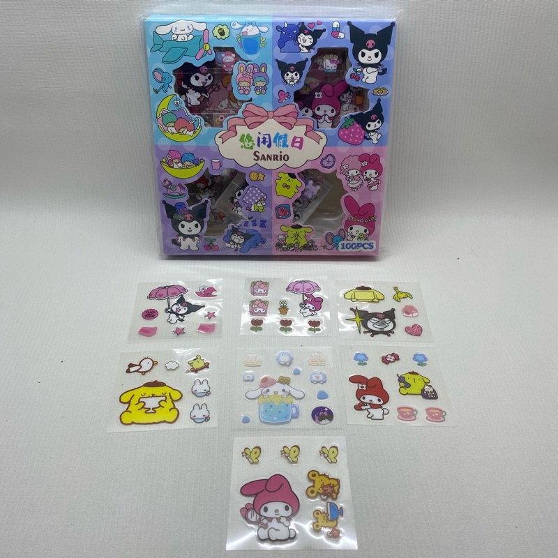 

Stiker buku label stiker anak sekolah stiker karakter lucu sanrio Kuromi melody cinnamaroll pompompurin stiker anak anak import