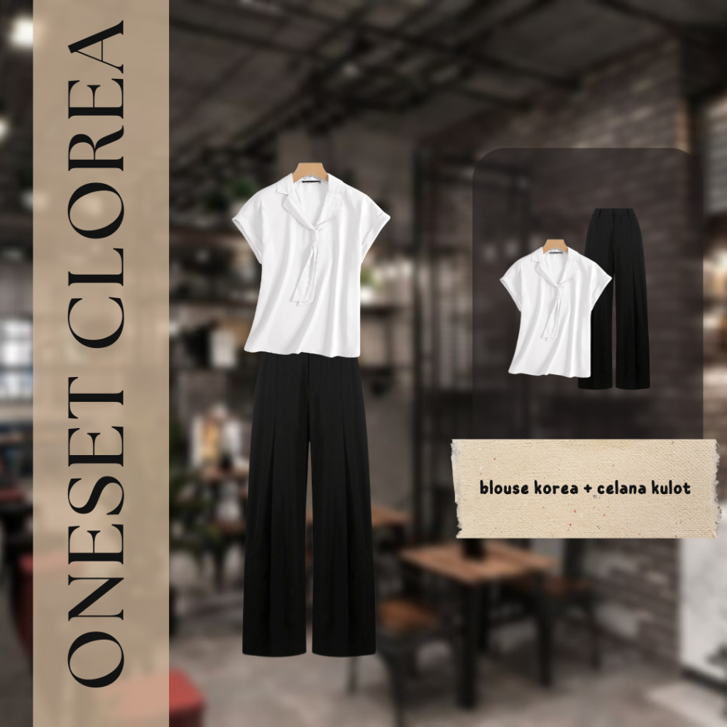 Clorea Oneset|Outfit wanita casual one set|Outfit Cewe oneset|Oneset kekinian|Oneset wanita korean s