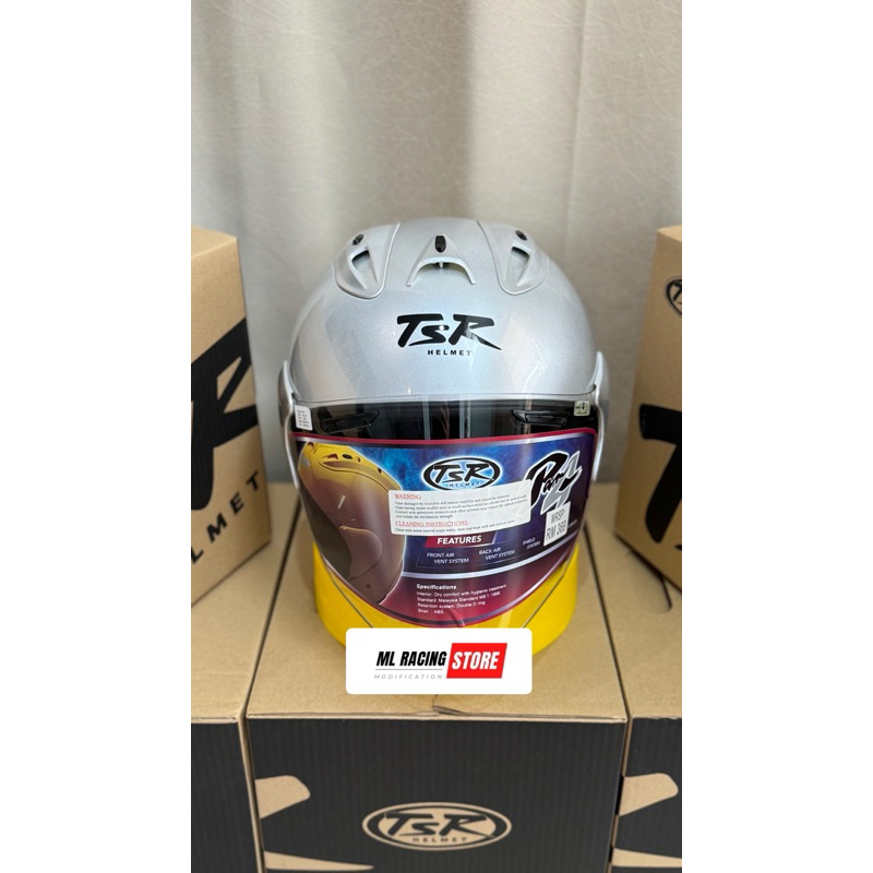 HELM/HELMET TSR RAM 4 NEW POLOSAN ALUMINA SILVER - HALF FACE HELMET