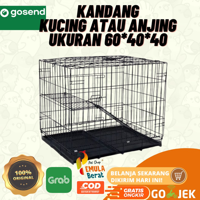 KANDANG KUCING ANJING KANDANG BESI LIPAT KUCING ANJING MUSANG  BESI TEBAL KUAT KANDANG SANGKAR KOTAK