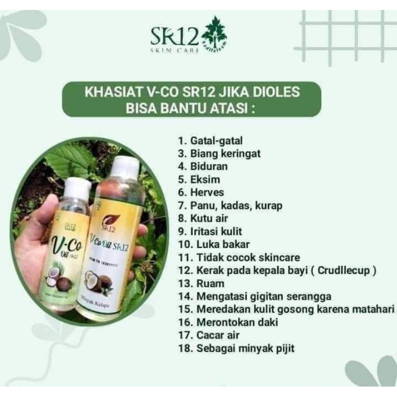 

VCO SR 12 - minyak kelapa murni -