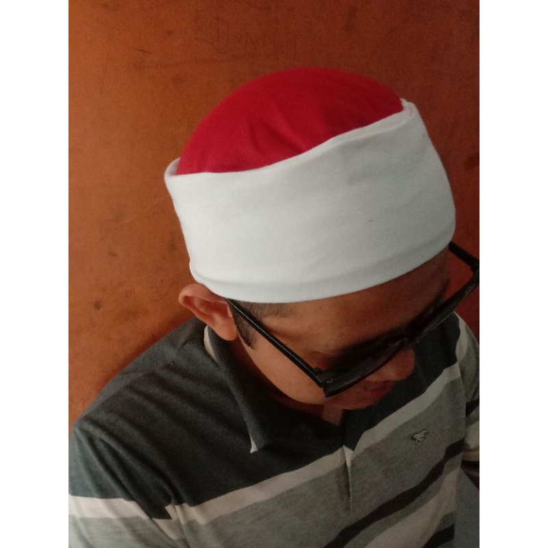 peci merah putih kain