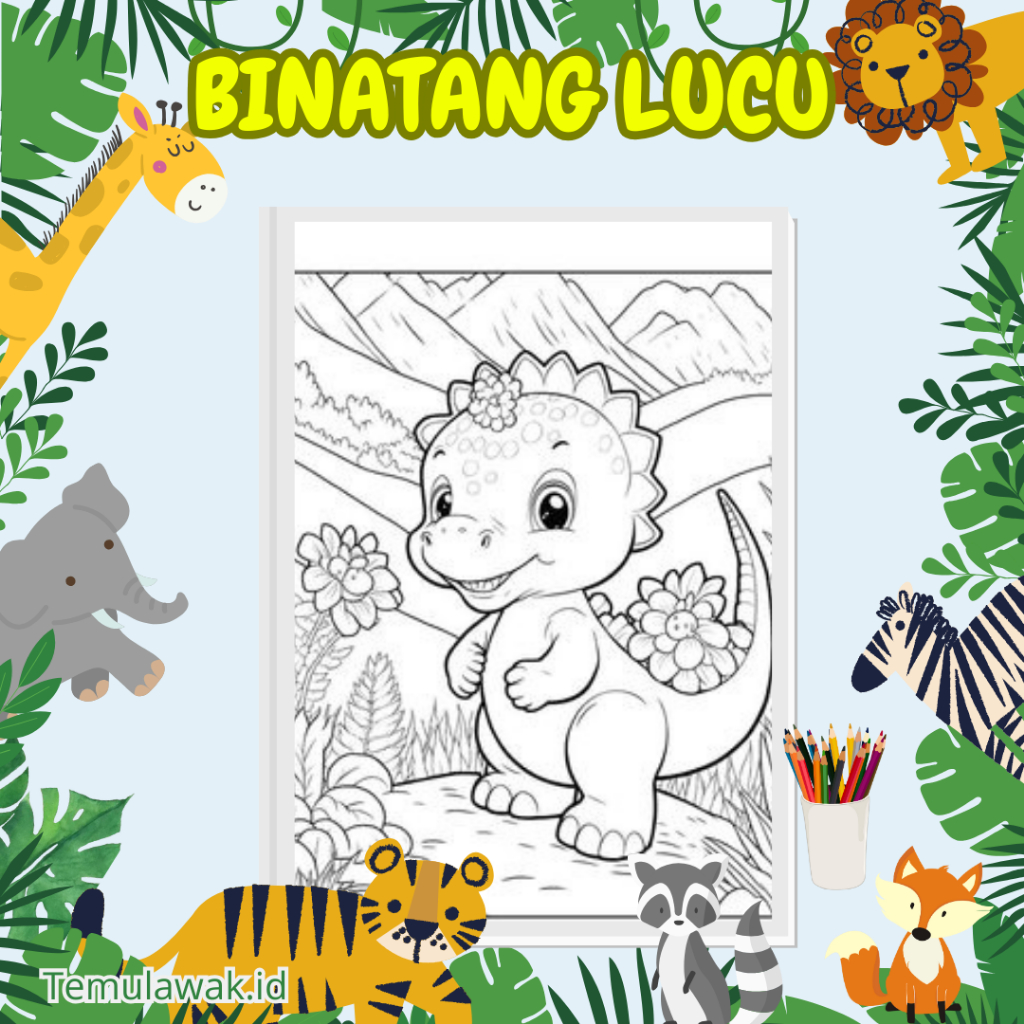 

Kertas Sketsa Gambar Lukis Drawing Sketch Mewarnai Coloring Binatang Lucu Part 7 Anak TK SD Paud