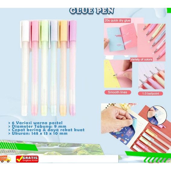 

LYSASHOP Pulpen Lem Kertas Glue Pen Cepat Kering Lem Cair Anti Bocor Bentuk Pena Stiker Scrapbook Diy Untuk Anak Sekolah
