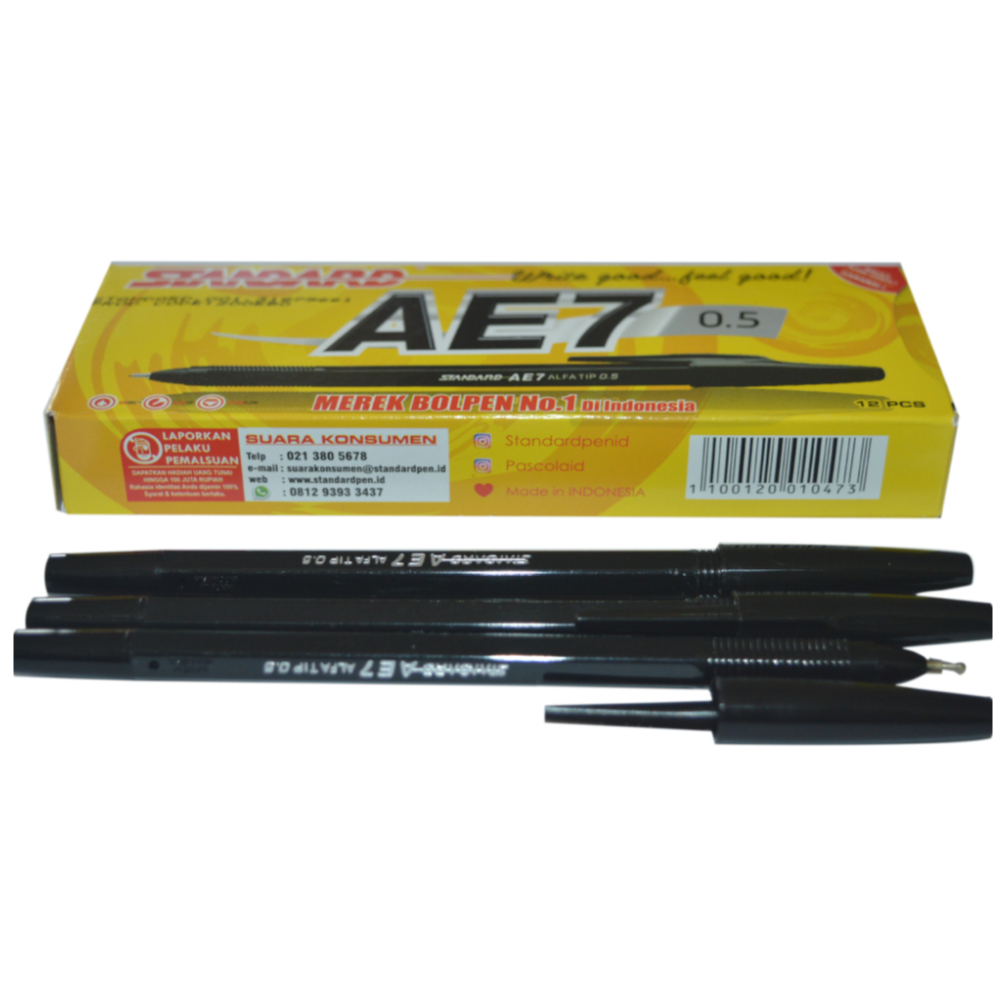 

BOLPOIN STANDART AE-7 0.5 HITAM ( 12 / PACK )