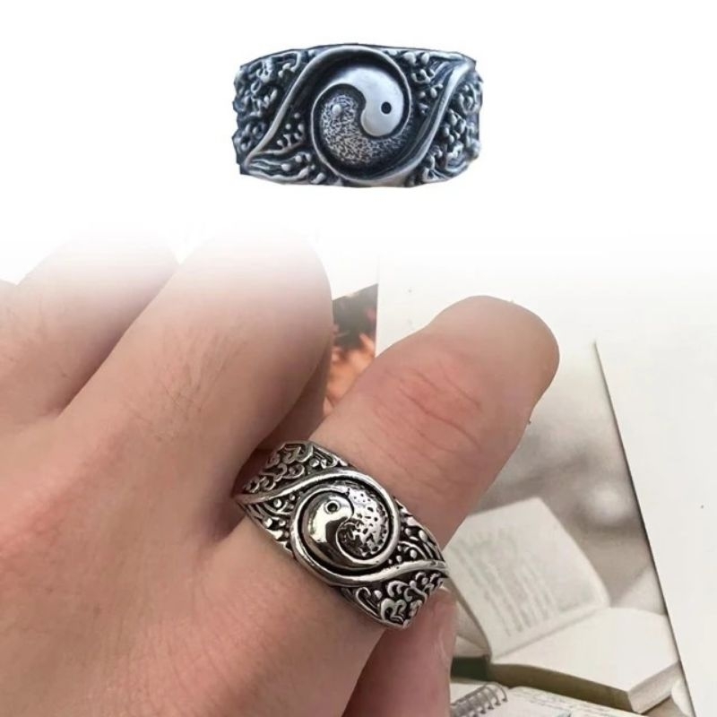 Fengshui Ring / Cincin Yin Yang Keberuntungan / Cincin Vintage Adjustable