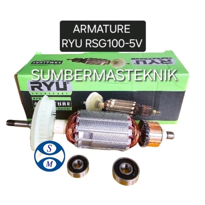 ARMATURE RYU RSG100-5V ANGKER ROTOR MESIN GERINDA RYU RSG 100-5V RSG100 5V ORIGINAL