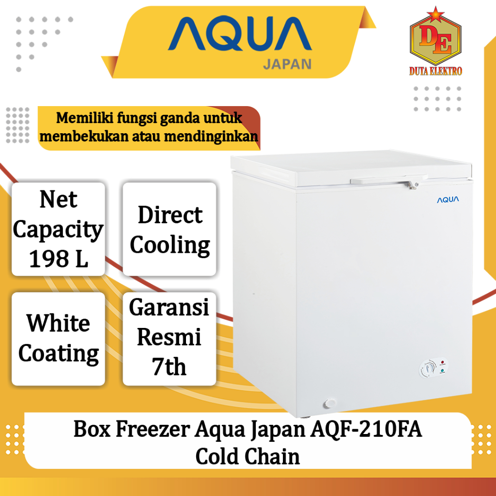 Box Freezer Aqua Japan AQF 210 FA Chest Freezer Cold Chain