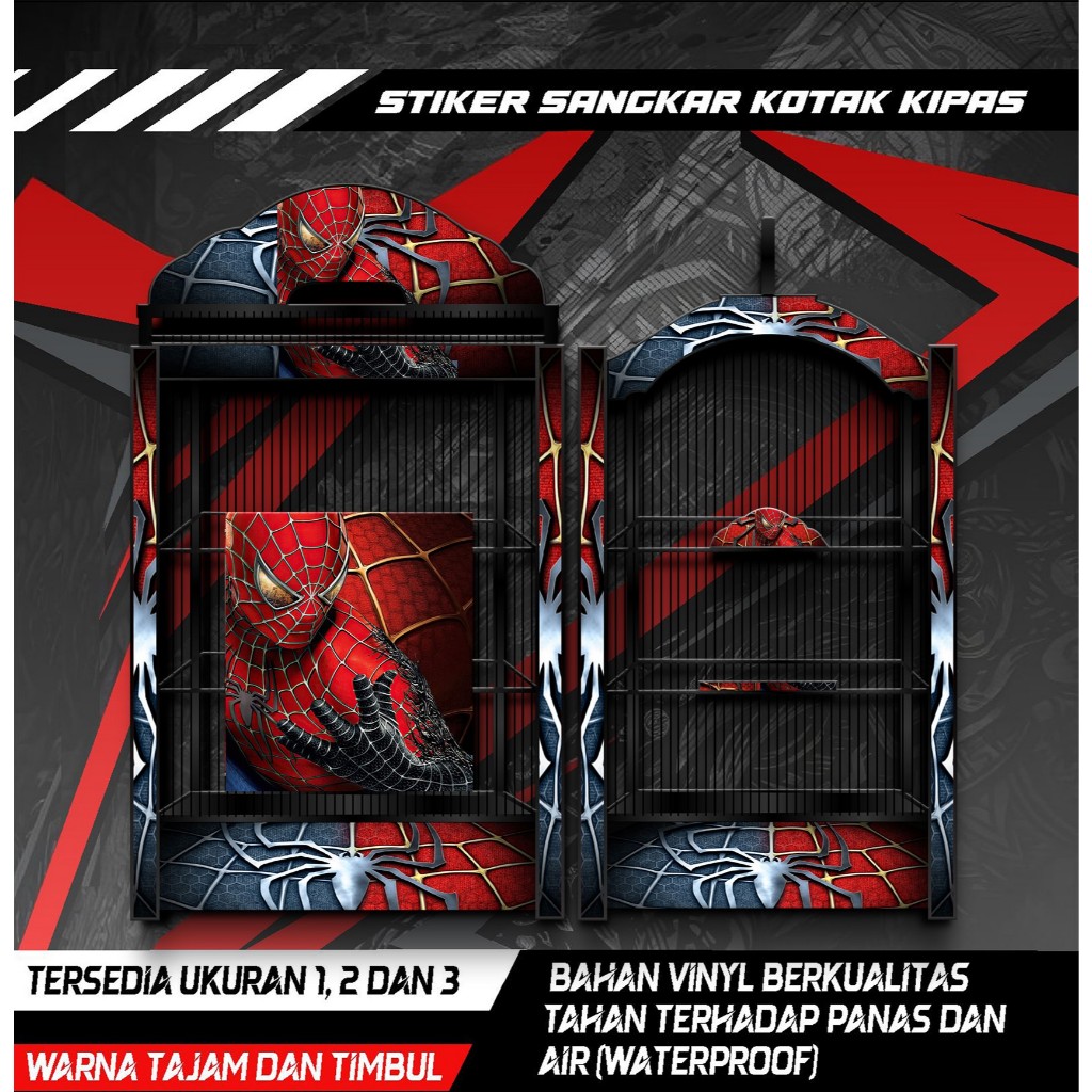 

Stiker Decal Sangkar Burung Kotak Kipas, Kacer, Kenari, Cucak Ijo, Desain Spiderman, COD, Anti Air