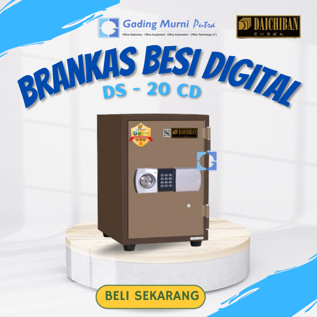 Brankas Daichiban DS-20CD - Kunci Digital dan Manual, Tahan Api 120 Menit, Berat 50 kg