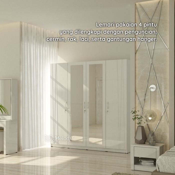 Lemari 4 pintu lemari besar / jumbo Premium lemari putih 4 p