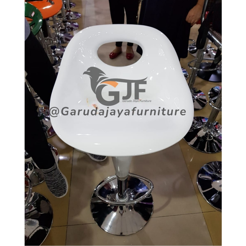 TERBARU KURSI BAR IMPORT WARNA PUTIH MODEL MINIMALIS / KURSI BAR HIDROLIK/KURSI CAFE/BAR STOOL