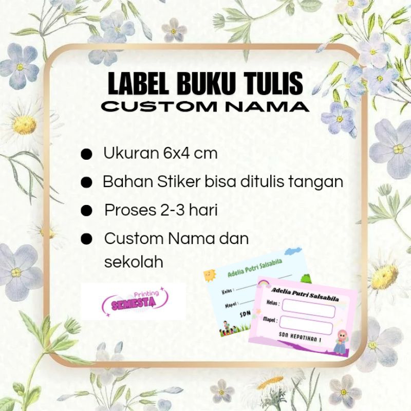 

Label Buku Tulis Anak TK SD Custom Termurah