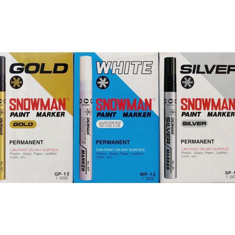 

KODE Q58V Spidol Snowman Paint Marker WhiteGoldSilver 1pak12pcs
