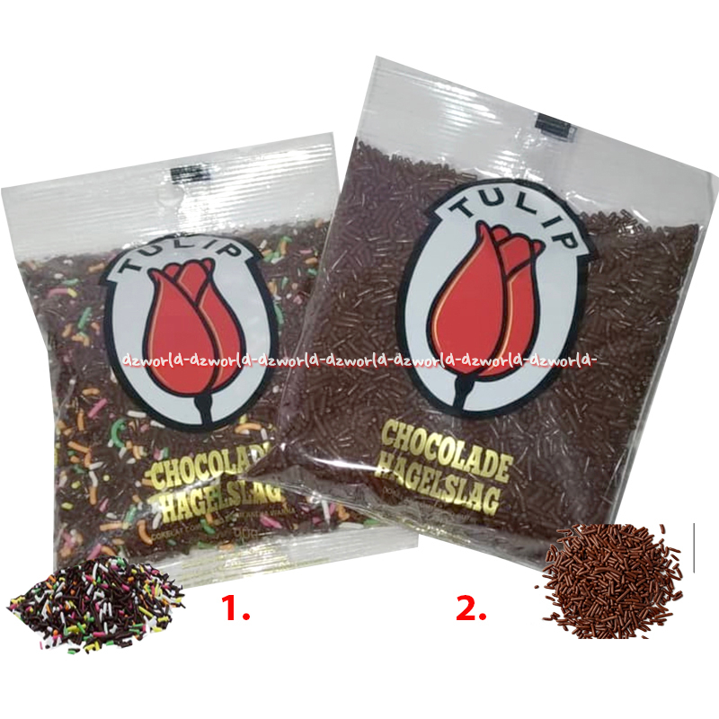 

Tulip 90gr Chocolade Meses Coklat Tabur Warna Warni Dan Coklat Mesess