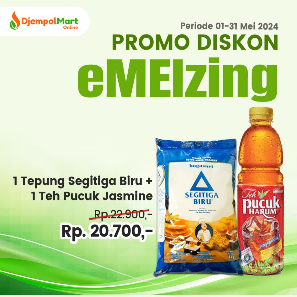 

Tepung Terigu Segitiga Biru + Teh Pucuk Jasmine