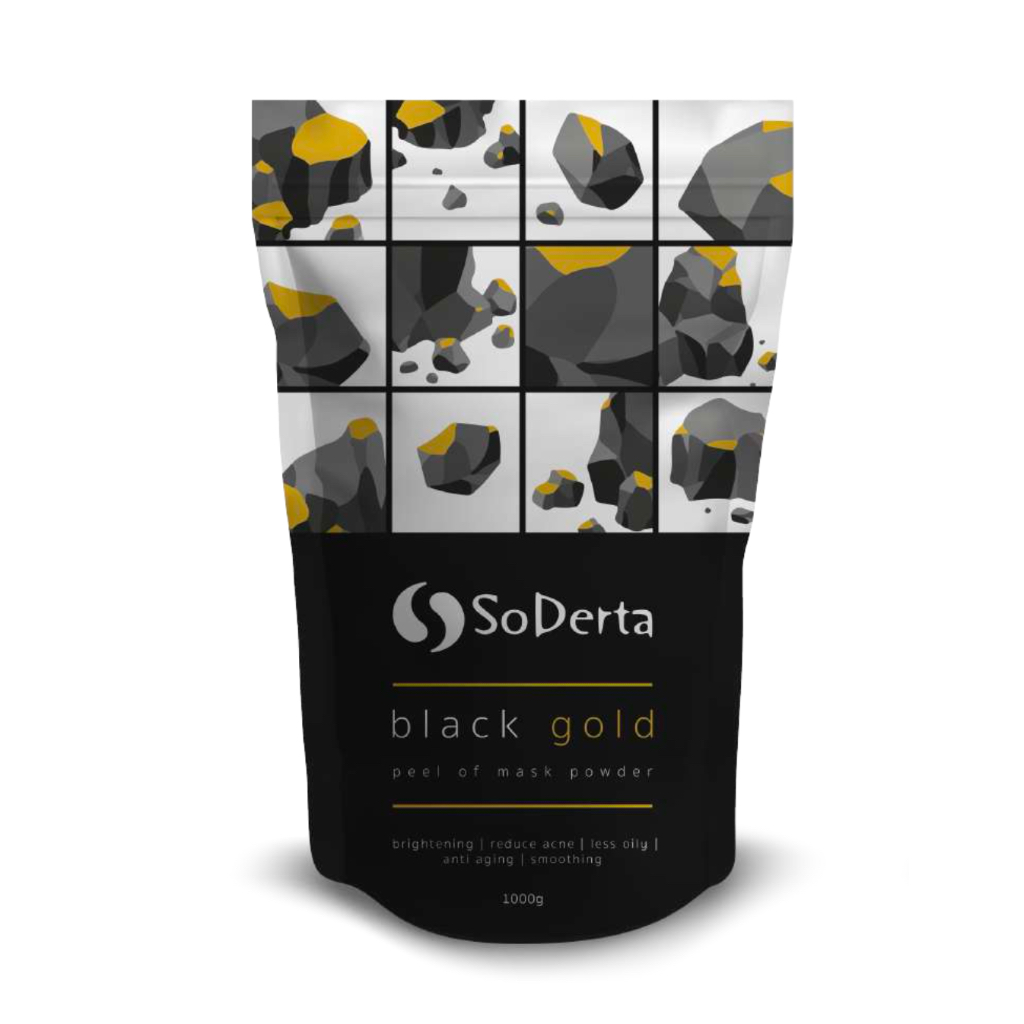 SODERTA BLACK GOLD PREMIUM PEEL OFF MASK 1KG Anti Keriput Kulit Berminyak Masker Wajah Bubuk BPOM