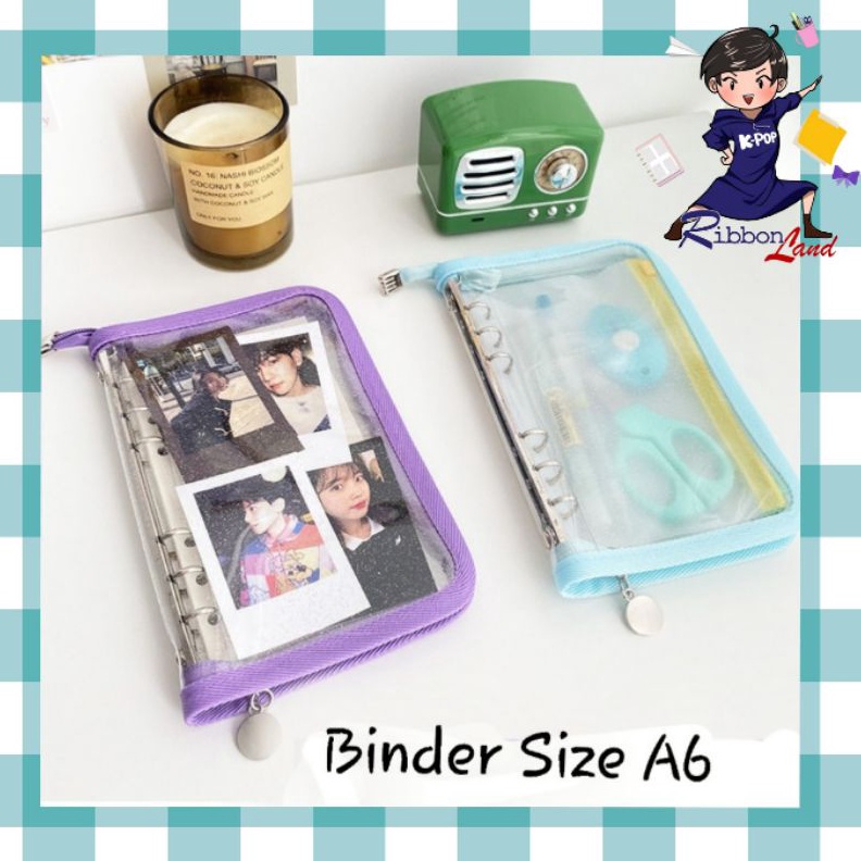 

KODE S9W8 A6 Binder Resleting Cover PVC Glitter Ring 6 Silver Seri Ayuri