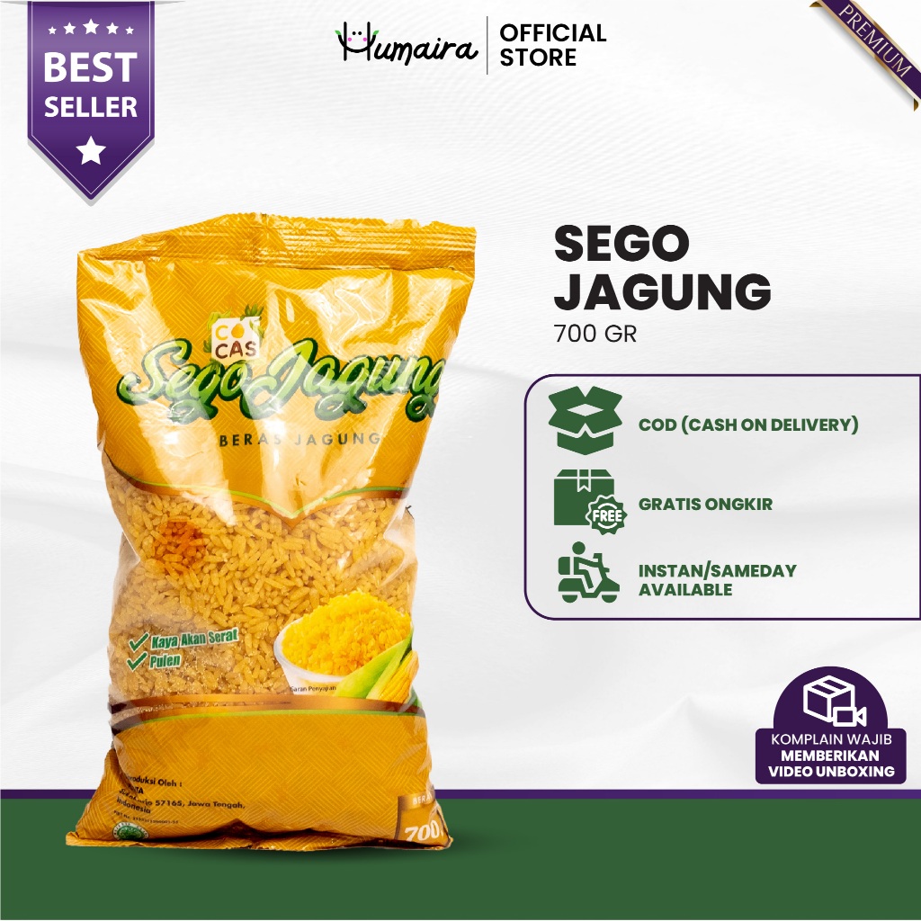 

Beras Jagung Kaya Serat Kemasan 700gr Premium Original Sego Jagung