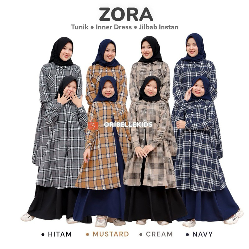 Zora by Oribelle/gamis muslim anak perempuan/dress muslim/gamis remaja/gamis couple/gamis ibu dan an