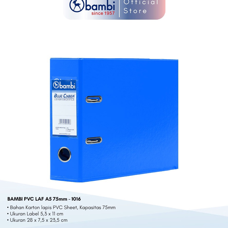 

KODE H45T BAMBI Ordner A5 JUMBO SIZE 75 mm PVC Lever Arch File A5 kode 116