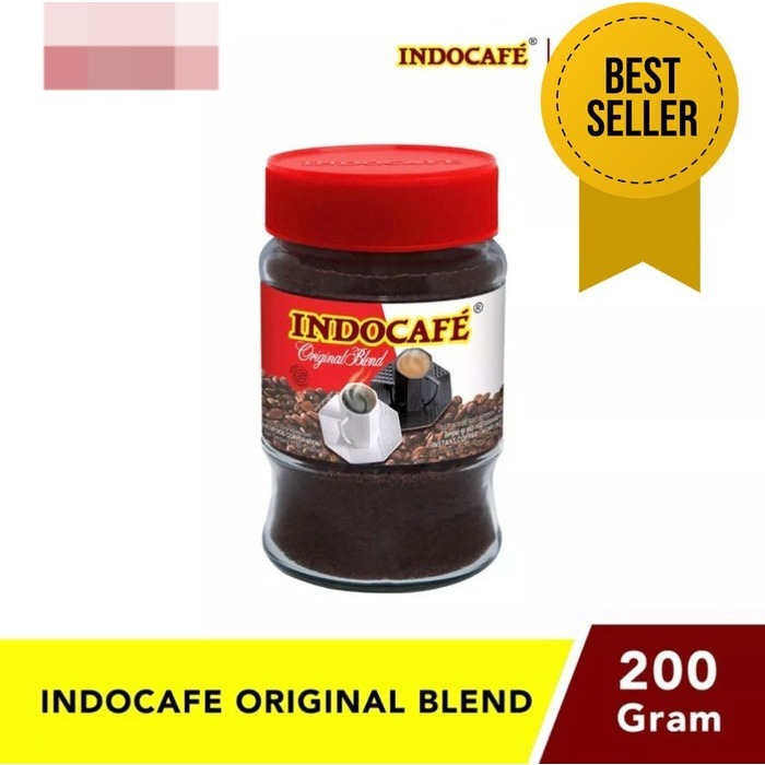 

INDOCAFE ORIGINAL BLEND 200GR X 1 JAR, BUBUK KOPI HITAM NIKMAT TINGGAL SEDUH.