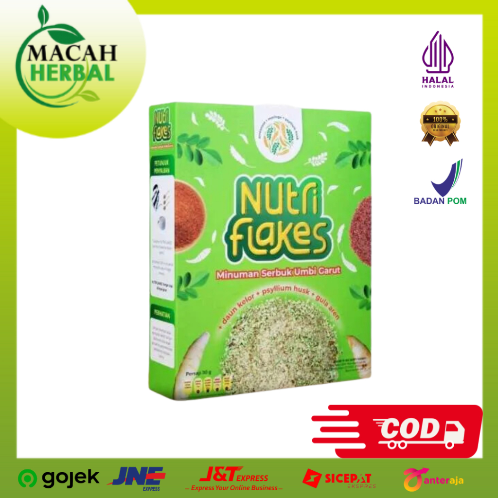 NUTRIFLAKES SEREAL UMBI GARUT - Nutriflakes Original Granola Kering Susu