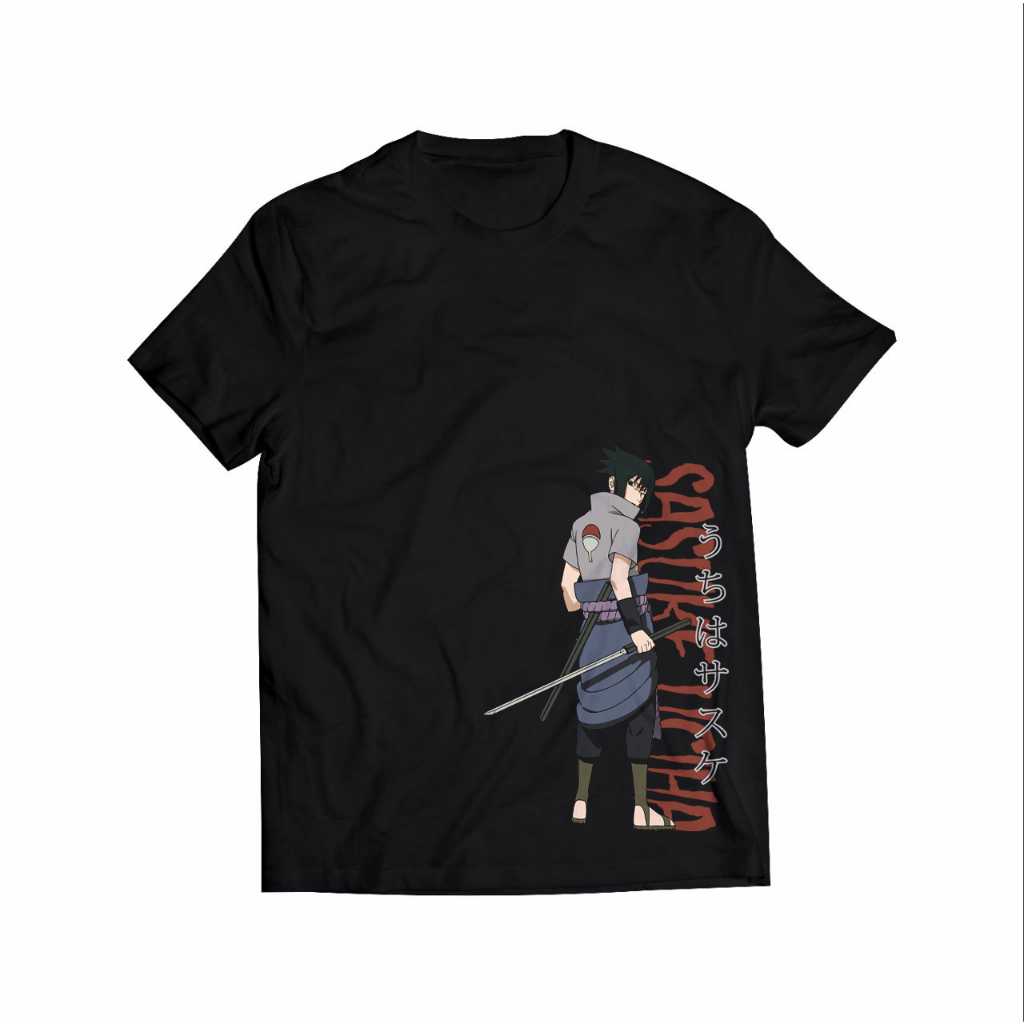 Kaos Pria T-shirt Anime Naruto SASUKE UCHIHA SWORD [01SK] Katun Combed 24s