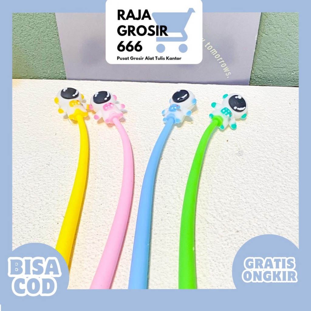 

ASTRONOT Pulpen Elastis Goyang Dengan Boneka Kartun Lucu Imut Pen Lentur Goyang Karakter Pulpen INUl