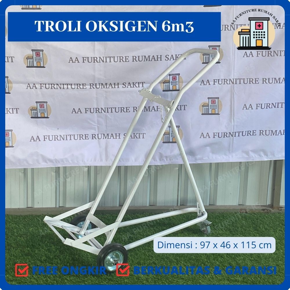 Troli Oksigen 6m3 Besi - Trolley Oksigen 6m3 - Trolley Tabung Oksigen 6m3