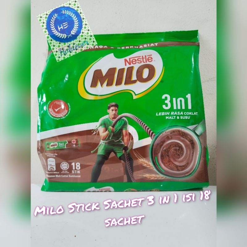 

MILO STICK SACHET 3 IN 1 ISI 18 SACHET