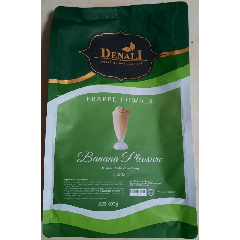 

Denali / DenalI frappe powder BANANA PLEASURE 800 gram ( minuman serbuk rasa pisang )