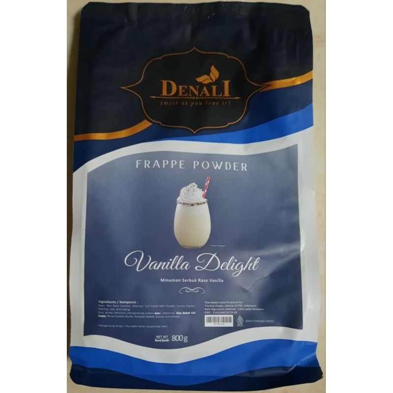 

Denali / DenalI frappe powder VANILLA DELIGHT 800 gram ( minuman serbuk rasa vanilla )