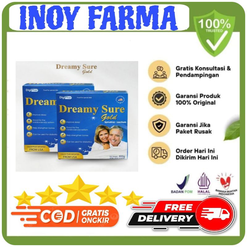 

DREAMY SURE GOLD USA SUSU KESEHATAN ATASI SUSAH TIDUR INSOMNIA 8 JAM