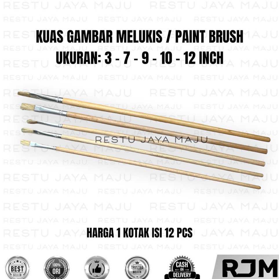 

KODE B39N 12 pcs ETERNA Kuas Gambar Lukis Cat Air Acrylic Minyak 3 7 9 1 12 Paint Brush rj