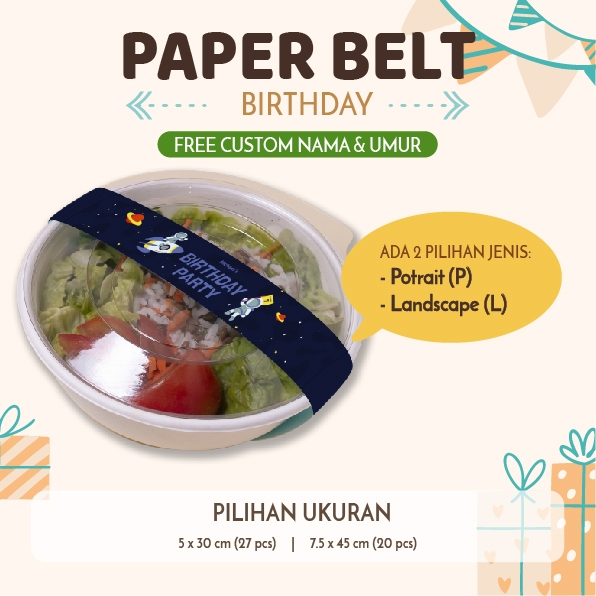 PAPERBELT NASI KOTAK ULANG TAHUN ANAK | PAPERBELT BIRTHDAY PPB024 - POTRAIT