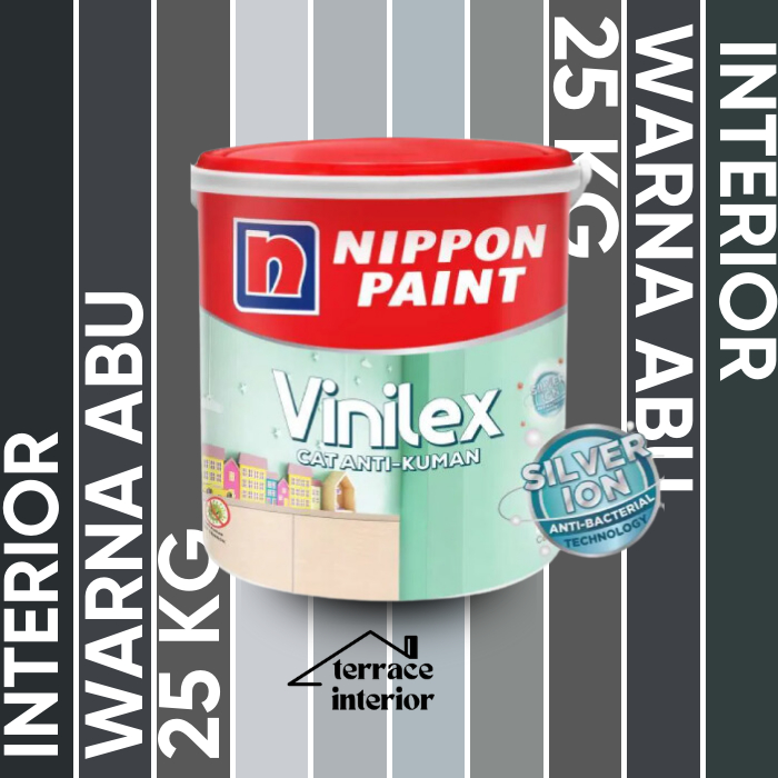 Cat Tembok Vinilex Silver Ion Nippon Paint Interior Warna Abu 25kg