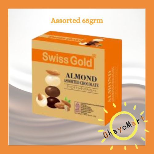 

Swiss gold Almond Assorted chocolate / Cokelat aneka rasa isi almond 65g