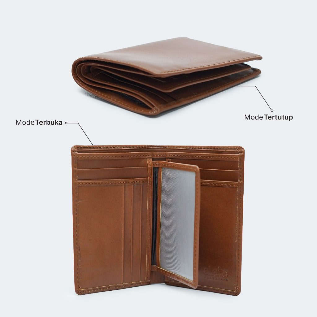 Aleta Indonesia - Taqa Dompet Pria Kulit Asli Model Lipat Elegan Awet & Ringkas Free Grafir Nama