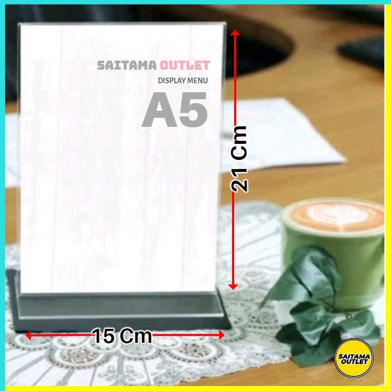 

KODE I9S Akrilik Acrylic A5 Tent card daftar menu nomor meja stand Qris
