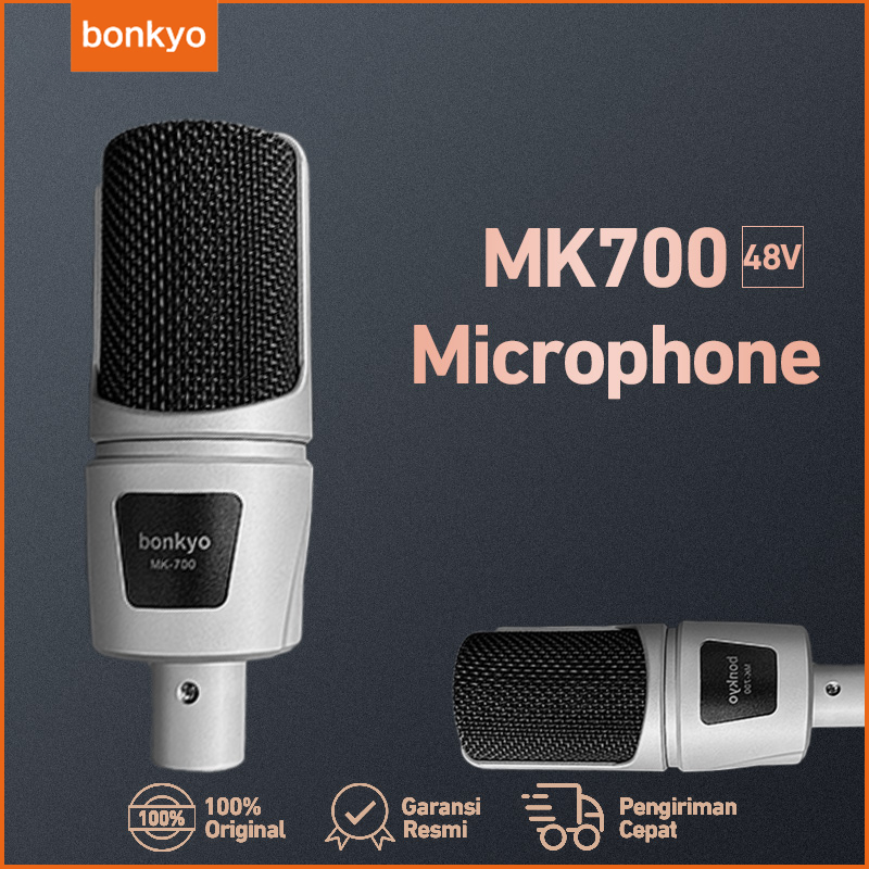 Bonkyo MK700 48V Microphone Dual Big Head XLR Head Professional Recording Microphone Kit