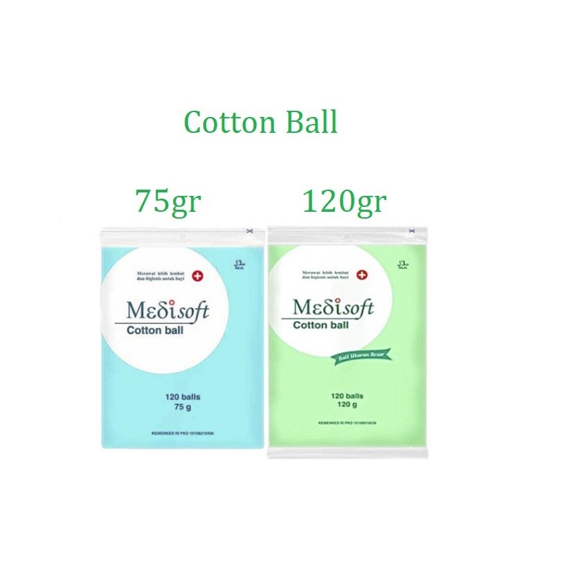 HARGA GROSIR - Medisoft Cotton Balls Green / Blue / Kapas Bulat / Kapas Bayi / Kapas Bola / Cotton B