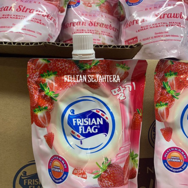 

Frisian Flag Bendera Kental Manis Korean Strawberry Pouch 260gr x 24 pcs (1 KARTON)