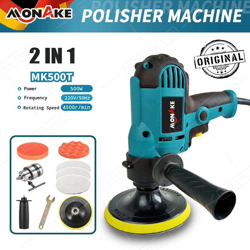 MONAKE Mesin Poles Mobil Polisher 5 INCH Alat Poles Cat Mobil Full Set Car Alat Disc Disk kaca motor