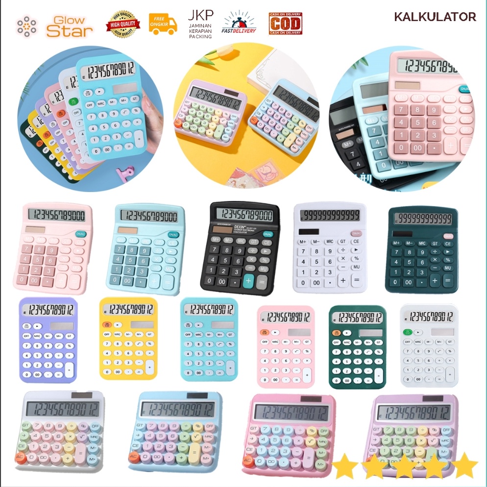 

KODE M6T KAL Kalkulator Elektronik Digital 12 Digit Black Kalkulator toko baterai AA Batrai Kancing Tenaga Surya Cahaya pink blue orange green kalkulator kecil besar kantong lucu cute color