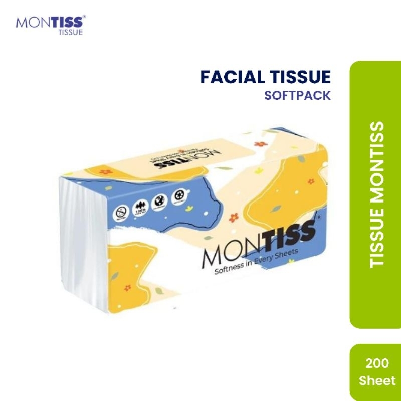 Montiss Facial Tissue Softpack 200 Sheets Tisu Wajah Montiss