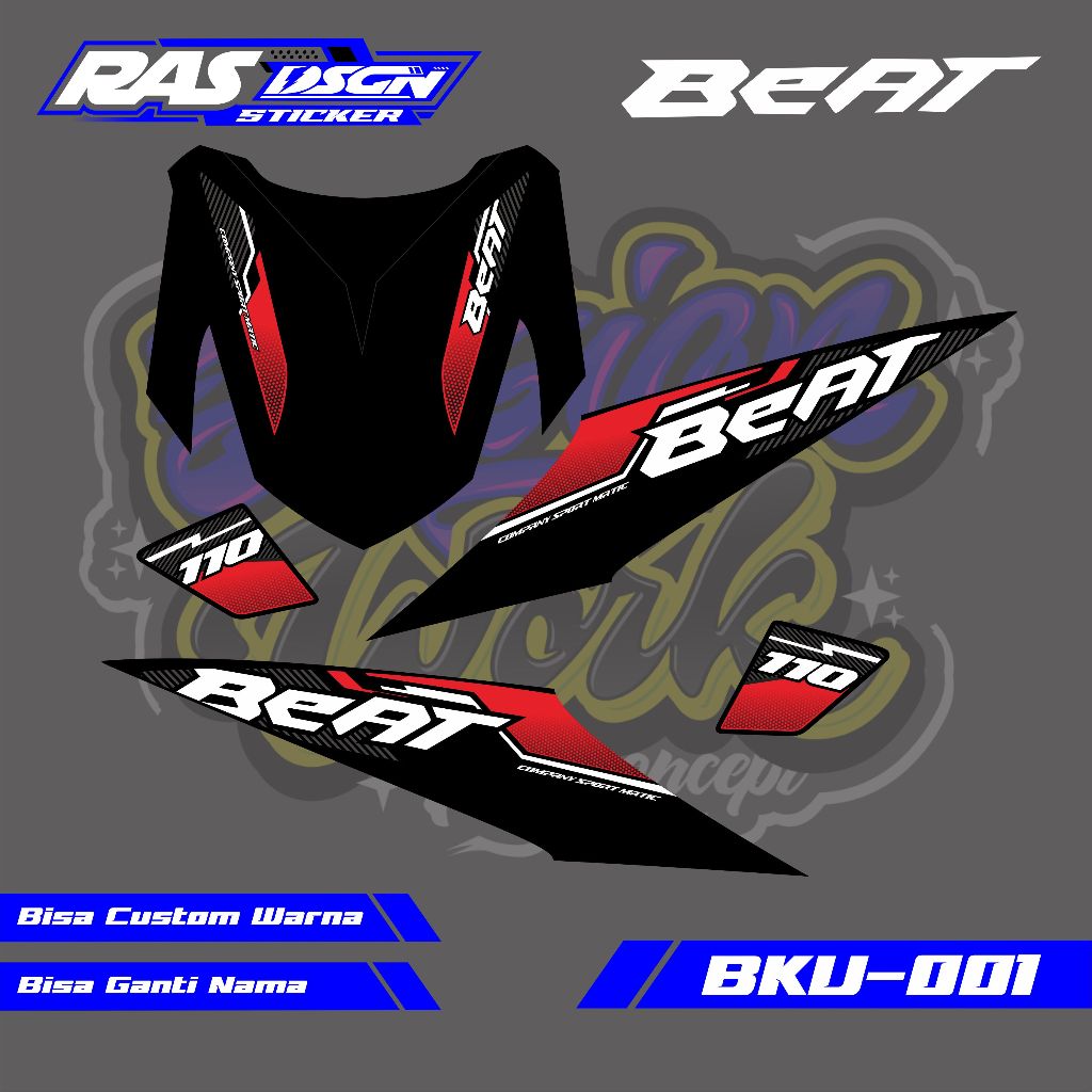 Striping Beat Karbu Custom Motif Urban / Stiker Striping Beat Old Karbu Urban / Striping Beat Custom