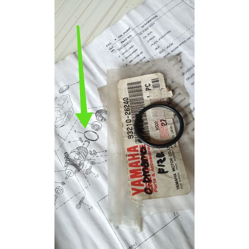 Karet Oring Pompa oli samping Yamaha Alfa sigma champ f1z f1zr fiz r original Japan
