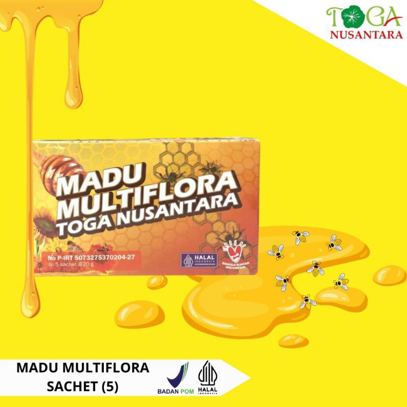 

Madu Murni Multiflora Toga Nusantara isi 5 Sachet