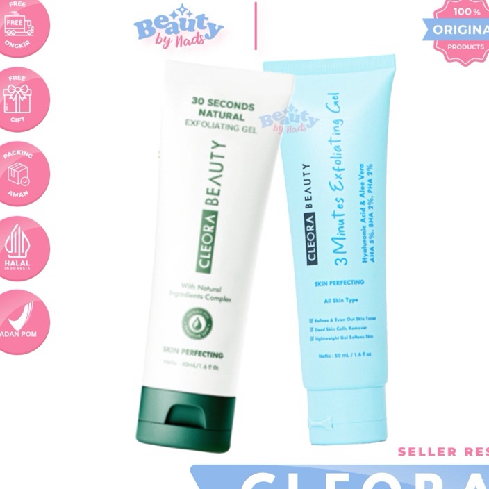 Dijamin Ori READY CLEORA 3 MINUTES 3 SECONDS NATURAL EXFOLIATING GEL SCRUB PEELING EKSFOLIASI WAJAH 